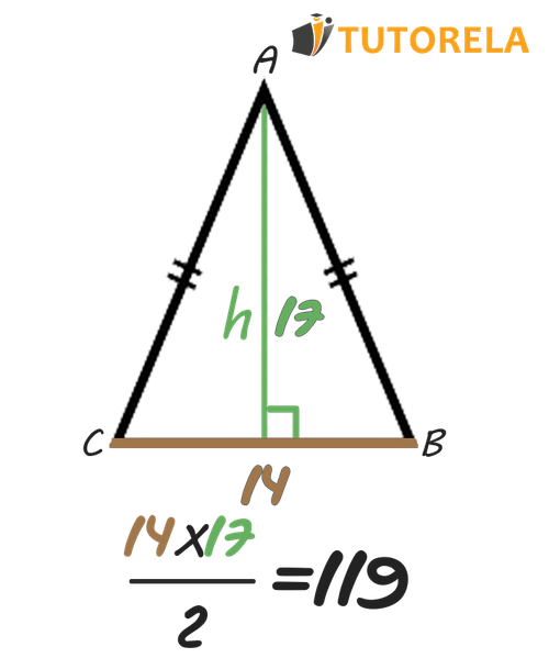 Como calcular el área de un triángulo isósceles