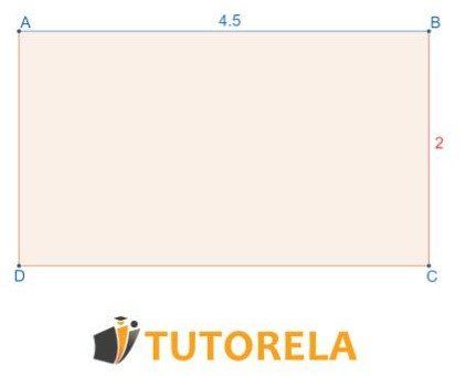 4 - Dado el rectángulo  ABCD de lado  AB  de longitud de 4.5 cm y el lado BC de longitud 2  cm