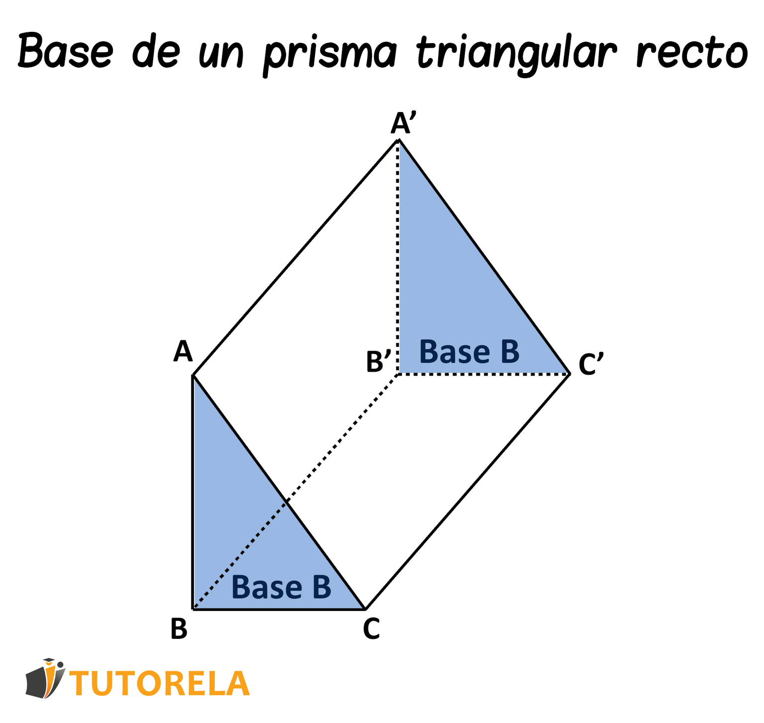 Base de un prisma triangular recto