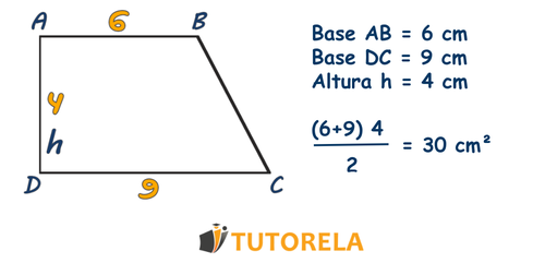 trapecio es igual a 30 cm cuadrados.