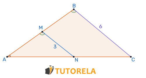 Cuál es la razón entre los lados de los triángulos  ΔABC  y ΔMNA