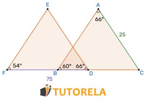 Ejercicio 5 Halla la razón de semejanza correspondiente a los triángulos ΔDEF y ΔABC