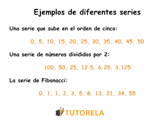 Ejemplos de diferentes series con fibonacci