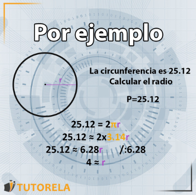 ejemplo de calculo de radio por circunferencia