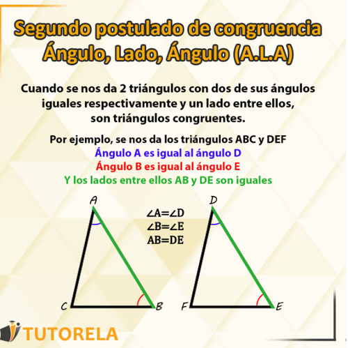 segundo postulado de congruencia Angulo, Lado, Angulo (A.L.A)