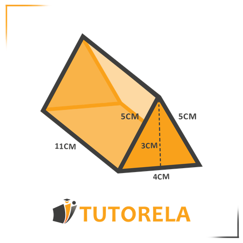 Ilustración de un trapecio con dimensiones: base 11 cm, lado superior 4 cm, altura 3 cm y dos lados iguales de 5 cm cada uno, resaltado en color naranja. Ideal para explicar cálculos de área y perímetro de un trapecio en geometría.