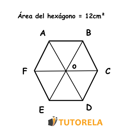 Área del hexágono = 12cm² nuevo