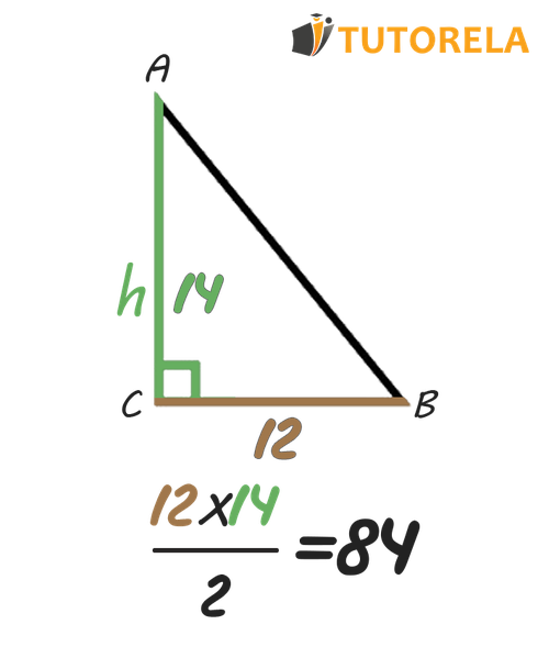 Calcular el área de un triángulo rectángulo