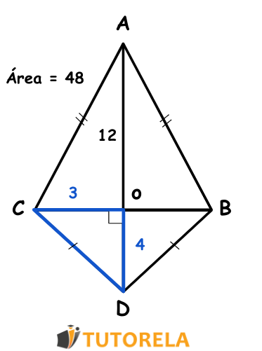 triángulo rectángulo COD