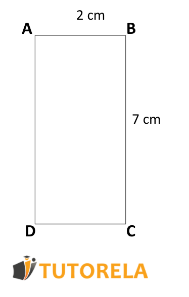 imagen  rectángulo que el lado AB es igual a 2 cm y el lado BC es igual a 7 cm